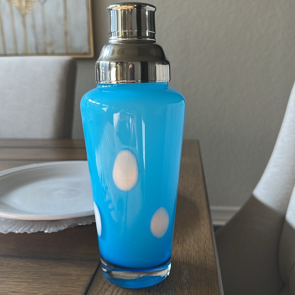 Blue Cocktail Shaker 1960s style unbranded